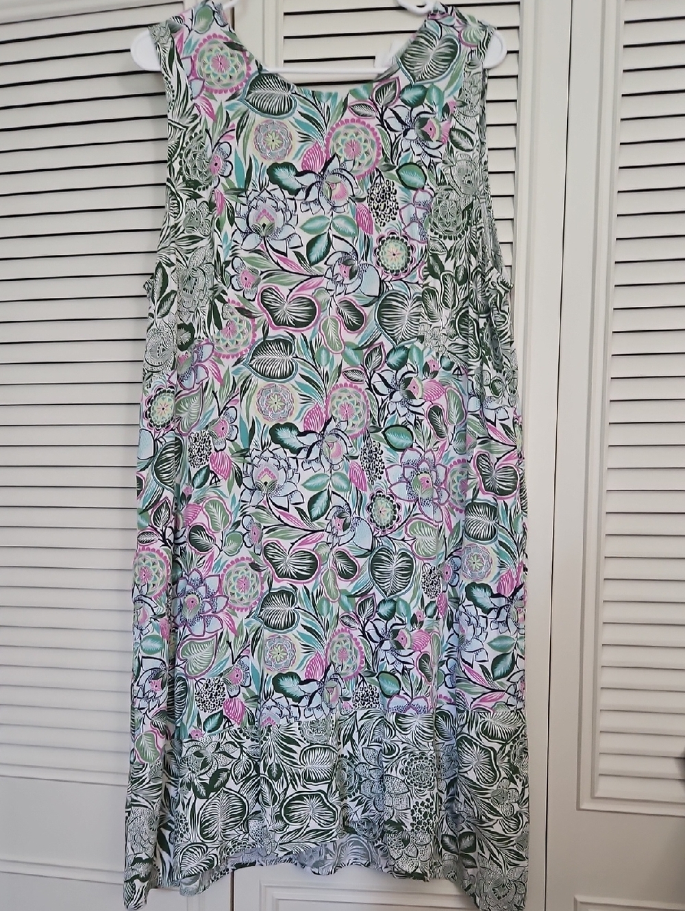J. Jill Tropical Print Dress XL - Green, Pink, Teal